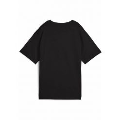 Damska koszulka GRAPHICS Relaxed Fruity PUMA Black. Czarne bluzki Puma, xs, bez wzorów, z gumy, sportowe, bez kołnierzyka, bez ramiączek. W wyprzedaży za 104.00 zł.