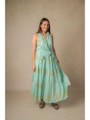 Lula Natura Sukienka w kolorze turkusowym rozmiar: onesize. Niebieskie sukienki Lula Natura, bez wzorów, z bawełny, bez kołnierzyka, bez ramiączek, maxi. Za 166.49 zł.