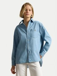 Polo Ralph Lauren Koszula jeansowa 211B17139001 Niebieski jasny Oversize. Niebieskie koszule Polo Ralph Lauren, l, bez wzorów, z bawełny, bez kołnierzyka, bez ramiączek. Za 1,199.00 zł.