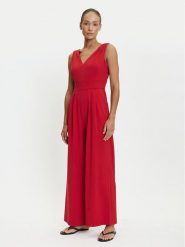 Tatuum Kombinezon Fang T2504.075 Czerwony Wide Leg. Czerwone sukienki Tatuum, bez wzorów, z syntetyku, bez kołnierzyka, bez ramiączek. Za 349.99 zł.