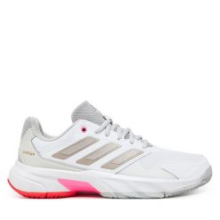 Buty do tenisa adidas. Białe obuwie sportowe Adidas, bez zapięcia, tenisowe. Za 319.99 zł.