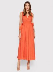 Marella Sukienka letnia Baita 32214622 Pomarańczowy Relaxed Fit. Brązowe sukienki Marella, na lato, bez wzorów, z bawełny, bez kołnierzyka, bez ramiączek. Za 729.99 zł.