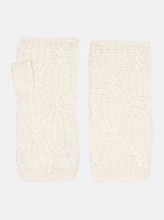 Perfect Cashmere Kaszmirowe mankiety "Bale" w kolorze kremowym rozmiar: onesize. Brązowe rękawiczki Perfect Cashmere, bez wzorów, z kaszmiru. Za 144.24 zł.