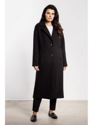 Awama Płaszcz w kolorze czarnym rozmiar: S. Czarne płaszcze Awama, s, bez wzorów, z tkaniny, bez kaptura. Za 239.99 zł.