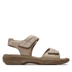 Sandały Josef Seibel. Brązowe sandały Josef Seibel, bez wzorów, bez obcasa, na płaskiej podeszwie, bez zapięcia. Za 329.99 zł.