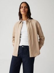 OPUS Koszula w kolorze jasnobrązowym rozmiar: 44. Brązowe koszule Opus, bez wzorów, bez kołnierzyka, bez ramiączek. Za 165.99 zł.