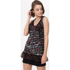 Czarny Top Softer. Czarne topy Born2be, l, bez wzorów, z dzianiny, bez kołnierzyka, bez ramiączek. Za 14.99 zł.