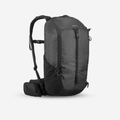 Plecak turystyczny Quechua MH100 20 l. Czarne plecaki QUECHUA, bez wzorów, z materiału. Za 129.99 zł.