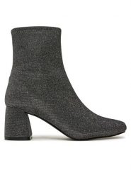 ONLY Botki 15329844 Szary. Szare botki Only, bez wzorów, z materiału, bez obcasa, na słupku, bez zapięcia. Za 299.99 zł.