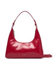 Calvin Klein Torebka Foil Logo Glossy Conv Shoulder B LV04F3737G Bordowy. Czerwone torebki klasyczne Calvin Klein, bez wzorów, ze skóry, bez dodatków. Za 489.99 zł.