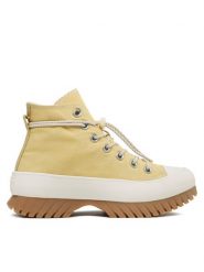 Converse Botki Chuck Taylor All Star Lugged 2.0 A03500C Żółty. Żółte botki Converse, bez wzorów, z materiału, bez obcasa, na płaskiej podeszwie, bez zapięcia. Za 469.99 zł.