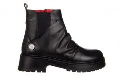 Botki Bayla-161 177 4008 Black 161618, Czarny, Skóra naturalna - 41. Czarne botki Bayla, na zimę, bez wzorów, z gumy, z okrągłym noskiem, za kostkę, bez obcasa, bez zapięcia. W wyprzedaży za 242.10 zł.