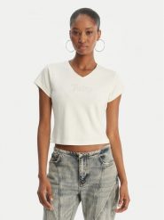 Juicy Couture T-Shirt Capped JCWCT126318 Écru Slim Fit. T-shirty Juicy Couture, xxs, bez wzorów, bez kołnierzyka, bez ramiączek. Za 179.99 zł.