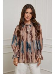 L'armoire de Suzette Bluzka w kolorze brązowo-morsko-karmelowym rozmiar: 38/40. Brązowe bluzki L'armoire de Suzette, l, bez wzorów, klasyczne, bez kołnierzyka, bez ramiączek. Za 73.99 zł.