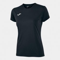 Koszulka do biegania damska Joma Combi z krótkim rękawem. Czarne bluzki Joma, xl, bez wzorów, sportowe, bez kołnierzyka, bez ramiączek. Za 59.99 zł.