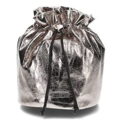 Torba damska Big Star, typu worek wykonana z połyskującej metalicznej ekoskóry zamykana na troczek, nikiel, JJ574019. Szare torebki klasyczne Big Star Accessories, bez wzorów, bez dodatków. Za 118.99 zł.