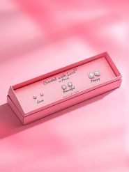 Created with Love 3-częściowy zestaw kolczyków-wkrętek "Grace" z cyrkoniami rozmiar: onesize. Szare kolczyki Created with Love, z cyrkonią, srebrne. Za 56.99 zł.