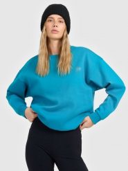 4F Bluza dresowa nierozpinana bez kaptura damska - turkusowa XS. Niebieskie bluzy 4f, uniwersalny, bez wzorów, z dresówki, bez kaptura. Za 149.99 zł.