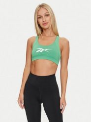 Reebok Biustonosz top 100075676 Zielony Slim Fit. Zielone biustonosze Reebok, xs, bez wzorów, z syntetyku, bez kołnierzyka, bez ramiączek. Za 59.99 zł.
