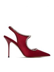 Eva Minge Szpilki EO-LIVIA-LT2019-6 Czerwony. Czerwone szpilki Eva Minge, bez wzorów, z materiału, bez obcasa, na szpilce, bez zapięcia. Za 429.99 zł.