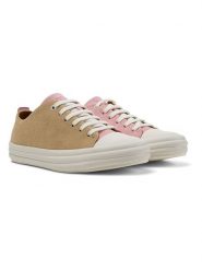 Camper Skórzane sneakersy w kolorze beżowo-jasnoróżowym rozmiar: 41. Brązowe trampki Camper, bez wzorów, bez zapięcia. Za 276.71 zł.