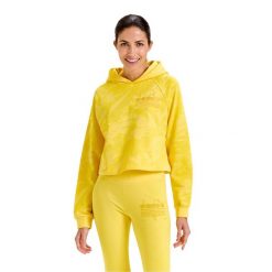 Bluza damska DIADORA L. HOODIE CROP MANIFESTO. Żółte bluzy Diadora, l, bez wzorów, bez kaptura. Za 119.99 zł.