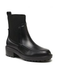 Tommy Hilfiger Botki FW0FW07227 Czarny. Czarne botki TOMMY HILFIGER, bez wzorów, z materiału, bez obcasa, na płaskiej podeszwie, bez zapięcia. Za 949.99 zł.