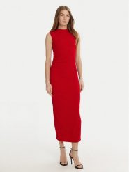 Marella Sukienka codzienna Nef 2513621061 Czerwony Slim Fit. Czerwone sukienki Marella, na co dzień, s, bez wzorów, z wiskozy, bez kołnierzyka, bez ramiączek, proste. Za 759.99 zł.