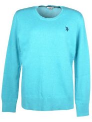 U.S. Polo Assn. Sweter w kolorze turkusowym rozmiar: M. Niebieskie swetry U.S. Polo Assn., m, bez wzorów, z bawełny, bez ramiączek. Za 193.70 zł.