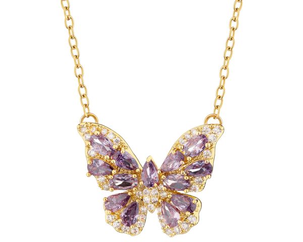 Naszyjnik z mosiądzu pozłacany z cyrkoniami - motyl. Naszyjniki Artelioni, z cyrkonią, pozłacane. Za 154.00 zł.