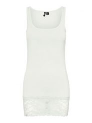 Vero Moda Top w kolorze białym rozmiar: M. Białe topy Vero Moda, m, bez wzorów, z koronki, bez kołnierzyka, bez ramiączek. Za 26.38 zł.