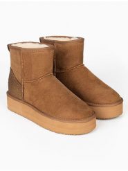 ISLAND BOOT Botki zimowe "Caspian" w kolorze jasnobrązowym rozmiar: 41. Brązowe botki Island Boot, na zimę, bez wzorów, bez obcasa, bez zapięcia. Za 149.66 zł.