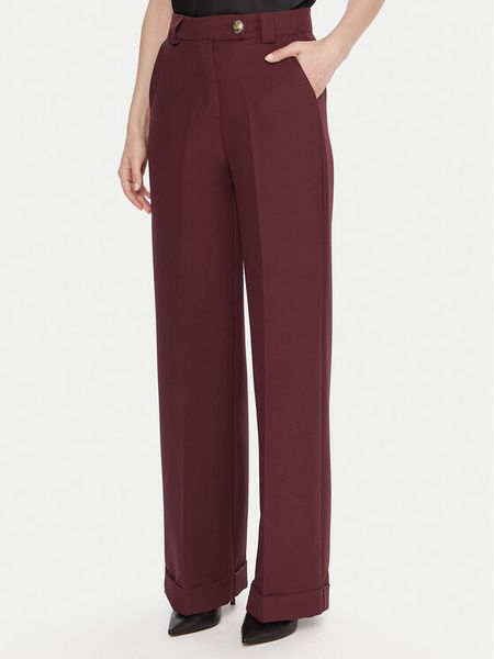 Maryley Spodnie materiałowe 25IB563/43BU Bordowy Regular Fit. Czerwone spodnie materiałowe Maryley, m, bez wzorów, z materiału. Za 319.99 zł.