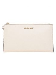 Michael Kors Skórzana kopertówka w kolorze kremowym - 25 x 14 x 1 cm rozmiar: onesize. Brązowe kopertówki Michael Kors, bez wzorów, z materiału, bez dodatków. Za 339.99 zł.
