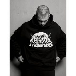 MANTO bluza z kapturem TREASURE ZONE OVERSIZE. Czarne bluzy MANTO, bez wzorów, z kapturem. Za 299.00 zł.