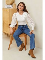 Soft Cashmere Sweter w kolorze białym rozmiar: 34/36. Białe swetry Soft Cashmere, z aplikacjami, z kaszmiru, bez ramiączek. Za 104.99 zł.