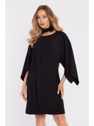 Made of emotion Sukienka w kolorze czarnym rozmiar: XL. Czarne sukienki Made Of Emotion, xl, bez wzorów, z tkaniny, bez kołnierzyka, bez ramiączek, mini. Za 244.99 zł.