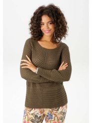 Aniston Sweter w kolorze brązowym rozmiar: 44. Brązowe swetry Aniston, bez wzorów, z bawełny, bez ramiączek. Za 52.79 zł.