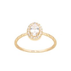 Pierścionek ze złota próby 375 w kształcie owalu z cyrkoniami. Żółte pierścionki Lilou, z cyrkonią, złote. Za 698.00 zł.