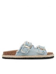 JENNY Klapki LB-P1628 Niebieski. Niebieskie klapki Jenny, bez wzorów, z materiału, bez obcasa. Za 109.99 zł.