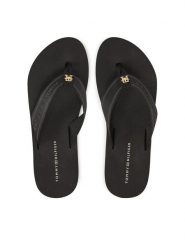 Tommy Hilfiger Japonki Hilfiger Webbing Beach Sandal FW0FW08515 Czarny. Czarne klapki TOMMY HILFIGER, bez wzorów, z materiału, bez obcasa. Za 119.99 zł.