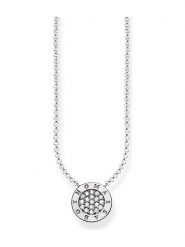Thomas Sabo Srebrny naszyjnik z elementem ozdobnym - dł. 45 cm rozmiar: onesize. Szare naszyjniki Thomas Sabo, z cyrkonią, srebrne. Za 174.95 zł.