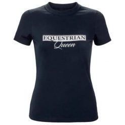 Koszulka z krótkim rękawem damska Equestrian Queen Jade 24SS. Niebieskie bluzki EQUESTRIAN QUEEN, s, bez wzorów, sportowe, bez kołnierzyka, bez ramiączek. Za 136.99 zł.