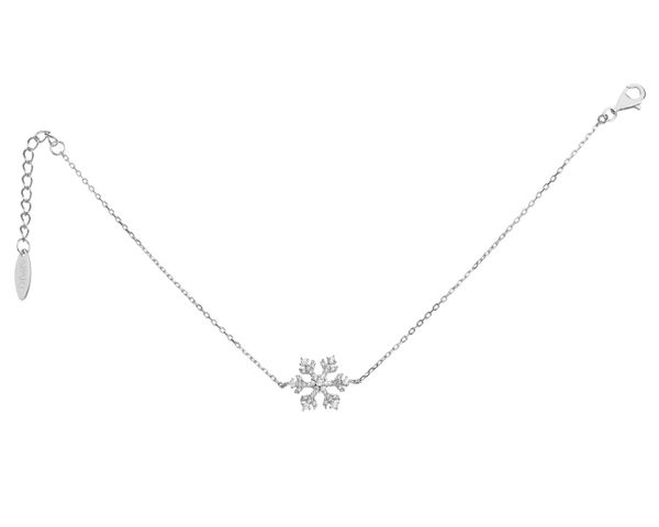 Bransoletka srebrna z cyrkoniami - śnieżynka. Szare bransoletki Apart, z cyrkonią, srebrne. Za 139.00 zł.