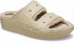Klapki Dla Dorosłych Crocs Baya Cozzy Sandal. Brązowe klapki Crocs, bez wzorów, z materiału, bez obcasa. Za 149.99 zł.