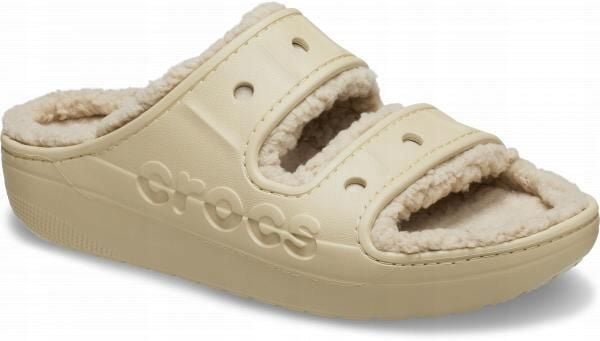 Klapki Dla Dorosłych Crocs Baya Cozzy Sandal. Brązowe klapki Crocs, bez wzorów, z materiału, bez obcasa. Za 149.99 zł.