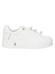 Patrizia Pepe Skórzane sneakersy w kolorze białym rozmiar: 40. Białe trampki Patrizia Pepe, bez wzorów, bez zapięcia. Za 532.06 zł.