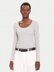 Calvin Klein Jeans Bluzka LV047D218G Szary Slim Fit. Szare bluzki Calvin Klein Jeans, xxl, bez wzorów, z bawełny, bez kołnierzyka, bez ramiączek. Za 159.99 zł.