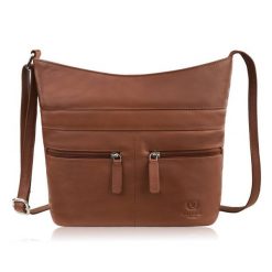 Torebka damska skórzana na ramię pojemna koniakowa Paolo Peruzzi AY-23-CG. Torby na ramię bez wzorów, z materiału, biznesowe, na ramię, bez dodatków. Za 219.00 zł.