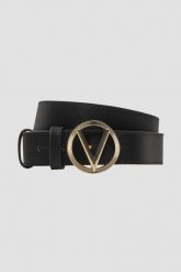 VALENTINO Czarny damski pasek Hampton. Czarne paski Valentino by Mario Valentino, bez wzorów. W wyprzedaży za 219.99 zł.